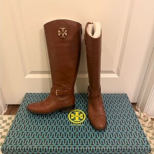 Tory Burch Chestnut Leather Tall Boots